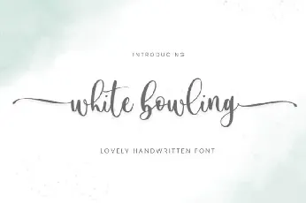 White Bowling Calligraphy font