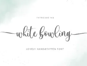 White Bowling Calligraphy font