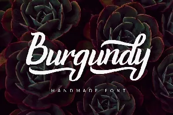 Burgundy Handwritten font