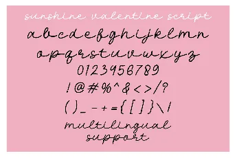 Sunshine Valentine Sans font