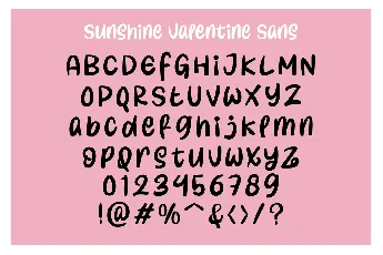 Sunshine Valentine Sans font