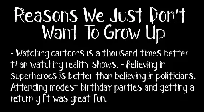 CF I Dont Want to Grow Up font