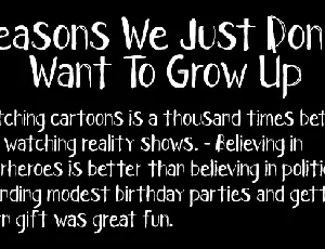 CF I Dont Want to Grow Up font