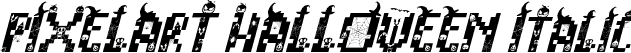 PIXELART HALLOWEEN Italic font - PIXELART HALLOWEEN - Italic TTF.ttf