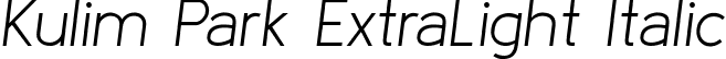 Kulim Park ExtraLight Italic font - KulimPark-ExtraLightItalic.ttf