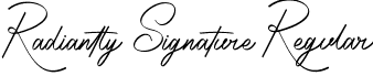 Radiantly Signature Regular font - RadiantlySignature.ttf