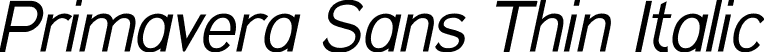 Primavera Sans Thin Italic font - PrimaveraSans-ThinItalic.ttf