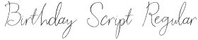 Birthday Script Regular font - Birthday Script.otf