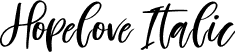 Hopelove Italic font - Hopelove Italic.otf