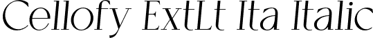 Cellofy ExtLt Ita Italic font - Cellofy-ExtraLightItalic.otf