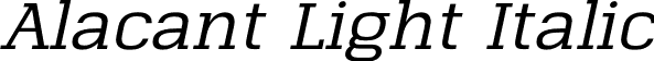 Alacant Light Italic font - Eurotypo - Alacant Light Italic.otf