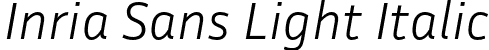 Inria Sans Light Italic font - InriaSans-LightItalic.otf