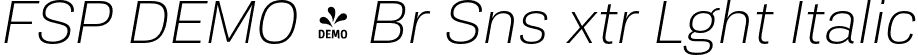 FSP DEMO - Br Sns xtr Lght Italic font - Fontspring-DEMO-barisans-extralightitalic.otf