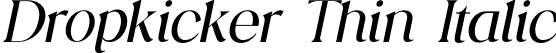 Dropkicker Thin Italic font - Dropkicker-ThinItalic.otf