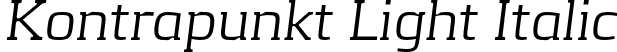 Kontrapunkt Light Italic font - KontrapunktLightItalic.otf