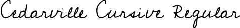 Cedarville Cursive Regular font - Cedarville-Cursive.ttf