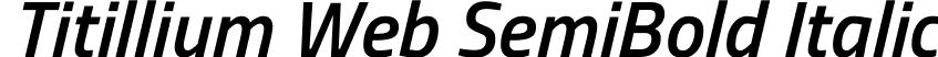 Titillium Web SemiBold Italic font - TitilliumWeb-SemiBoldItalic.ttf