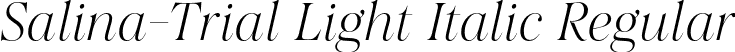 Salina-Trial Light Italic Regular font - Salina-Trial-LightItalic.otf