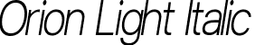 Orion Light Italic font - Orion-LightItalic.ttf