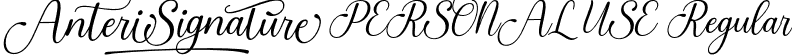 Anteri Signature PERSONAL USE Regular font - anterisignaturepersonaluseregular-vmxwy.otf