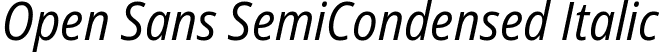 Open Sans SemiCondensed Italic font - OpenSans_SemiCondensed-Italic.ttf