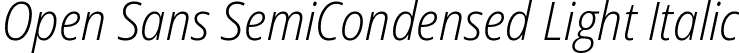 Open Sans SemiCondensed Light Italic font - OpenSans_SemiCondensed-LightItalic.ttf