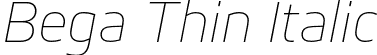 Bega Thin Italic font - Bega-ThinItalic.otf