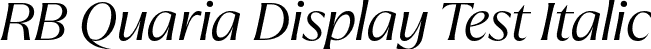 RB Quaria Display Test Italic font - QuariaDisplayTest-RegularItalic.otf