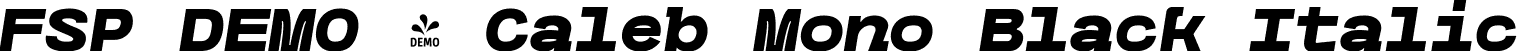 FSP DEMO - Caleb Mono Black Italic font - Fontspring-DEMO-calebmono-blackitalic.ttf