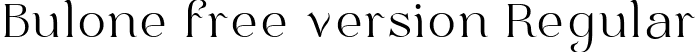 Bulone free version Regular font - BuloneFreeVersionRegular-X3YOP.ttf