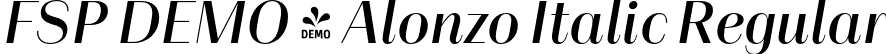 FSP DEMO - Alonzo Italic Regular font - Fontspring-DEMO-alonzo-regularitalic.otf