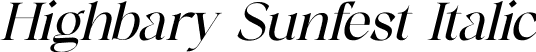 Highbary Sunfest Italic font - Highbary-Sunfest-Italic.otf