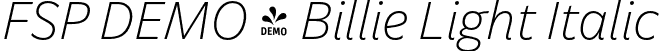 FSP DEMO - Billie Light Italic font - Fontspring-DEMO-billie-lightitalic.otf