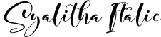 Syalitha Italic font - Syalitha Italic.ttf