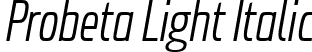 Probeta Light Italic font - Probeta-LightItalic.ttf