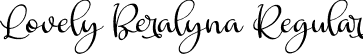 Lovely Beralyna Regular font - Lovely Beralyna.ttf