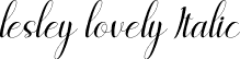 lesley lovely Italic font - lesley lovely italic.otf