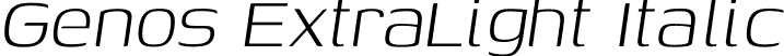 Genos ExtraLight Italic font - Genos-ExtraLightItalic.otf