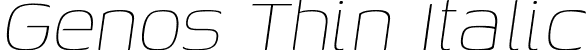 Genos Thin Italic font - Genos-ThinItalic.ttf