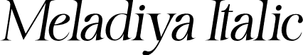 Meladiya Italic font - meladiya-italic.otf