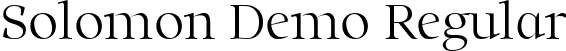 Solomon Demo Regular font - solomon-light-demo.ttf