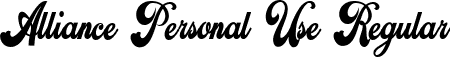 Alliance Personal Use Regular font - Alliance Personal Use.ttf