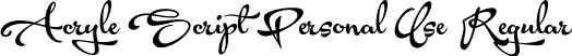 Acryle Script Personal Use Regular font - AcryleScript_PersonalUse.ttf