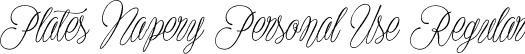 Plates Napery Personal Use Regular font - PlatesNapery_PersonalUse.ttf