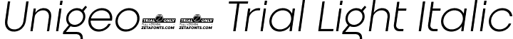 Unigeo32 Trial Light Italic font - Unigeo32-Light-Italic-trial.ttf