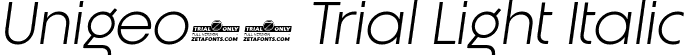 Unigeo64 Trial Light Italic font - Unigeo64-Light-Italic-trial.ttf