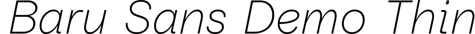 Baru Sans Demo Thin font - BaruSansDemo-ThinItalic.ttf