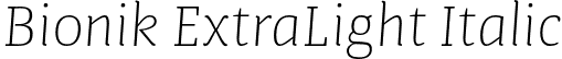 Bionik ExtraLight Italic font - Bionik ExtraLight Italic.otf