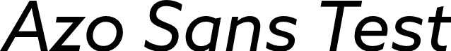 Azo Sans Test font - AzoSansTest-Italic.otf