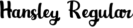 Hansley Regular font - Hansley.otf